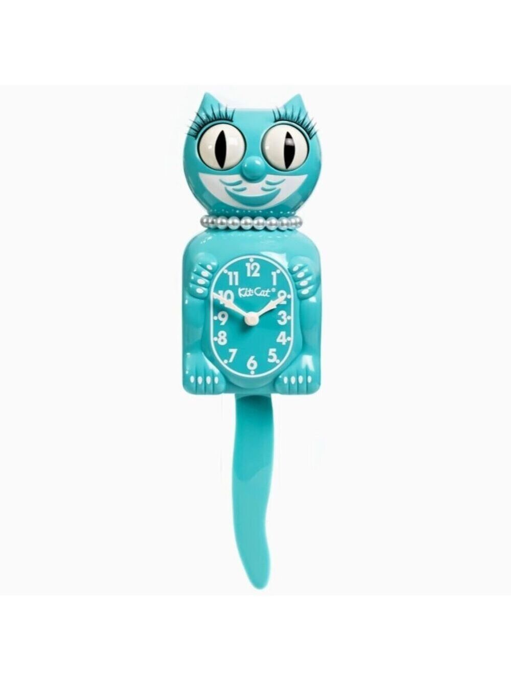 Vibrant Blue Turquoise Lady Kit-Cat Klock Clock